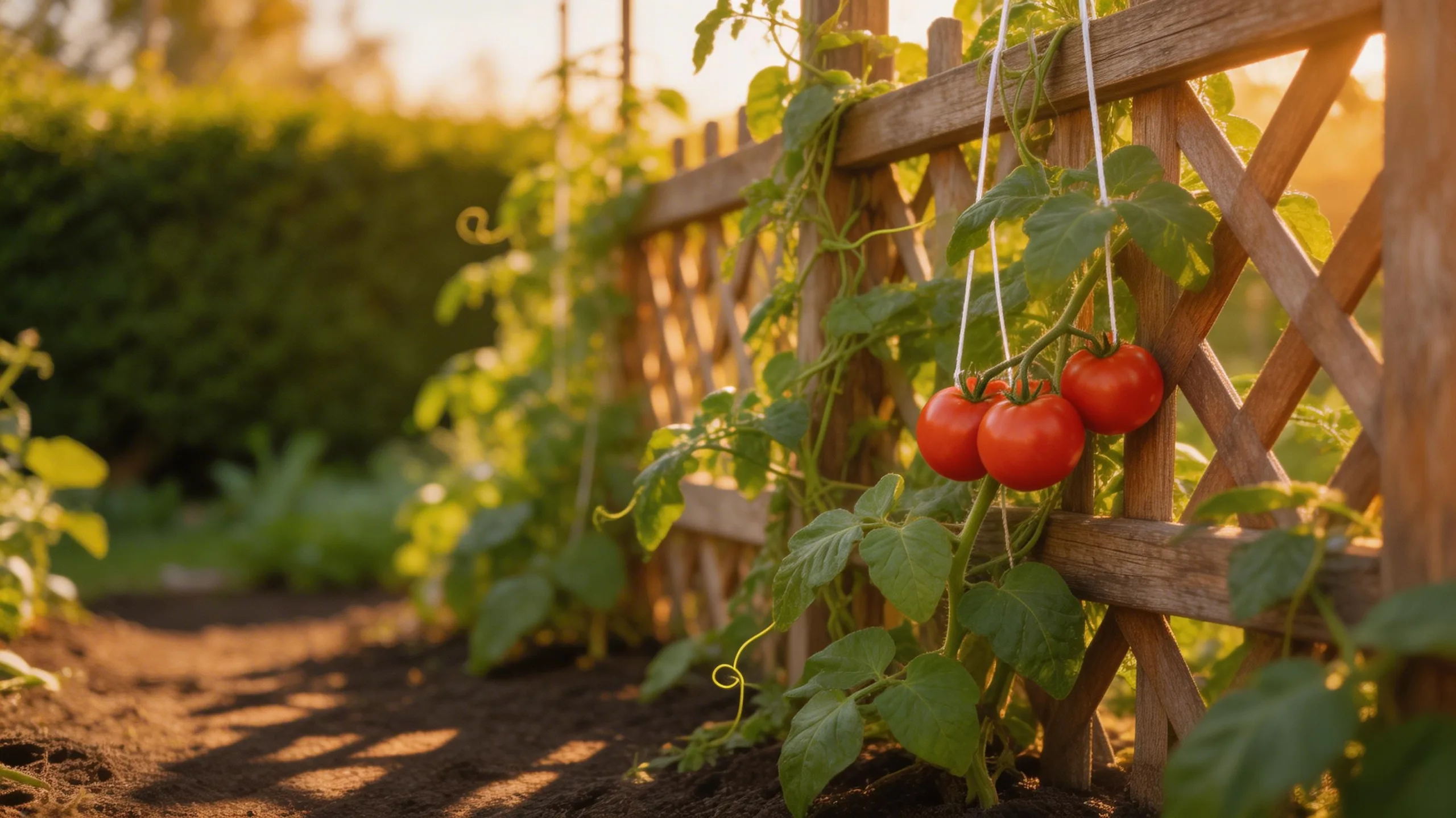 vertical trellis for climbing veggies
