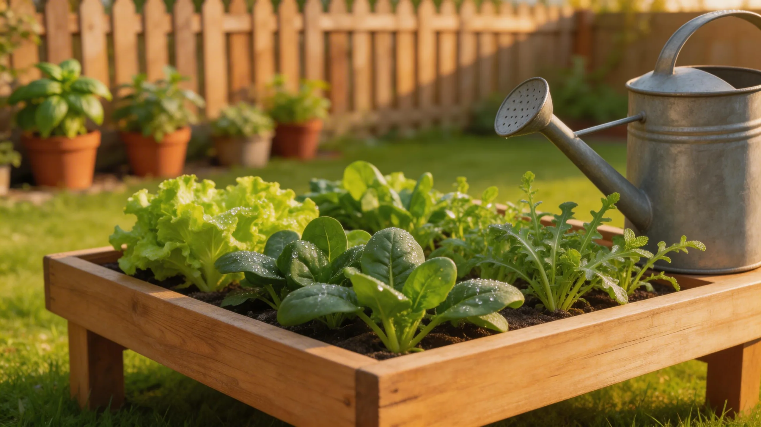 waist high raised salad planter