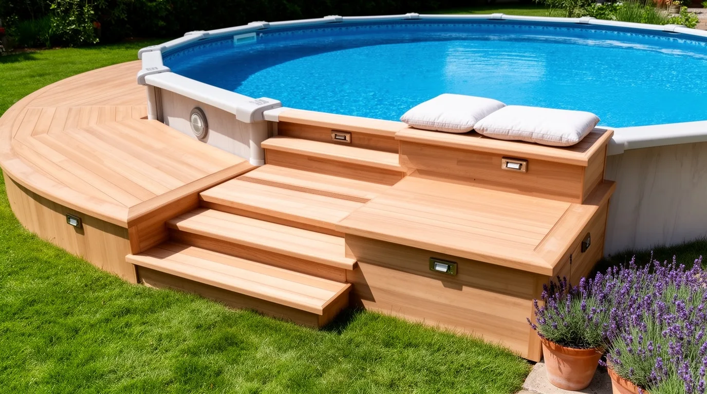 wrap around pool deck integration