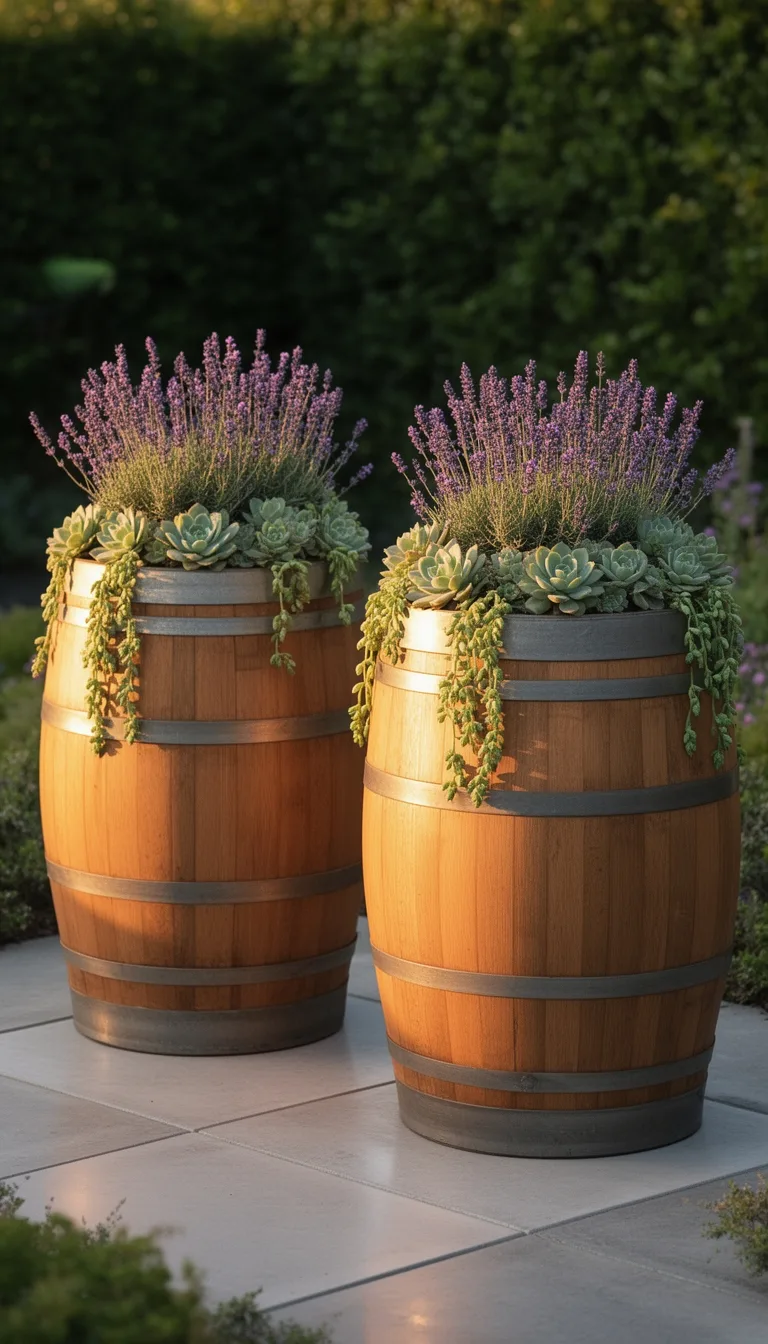 diy elevated barrel planters