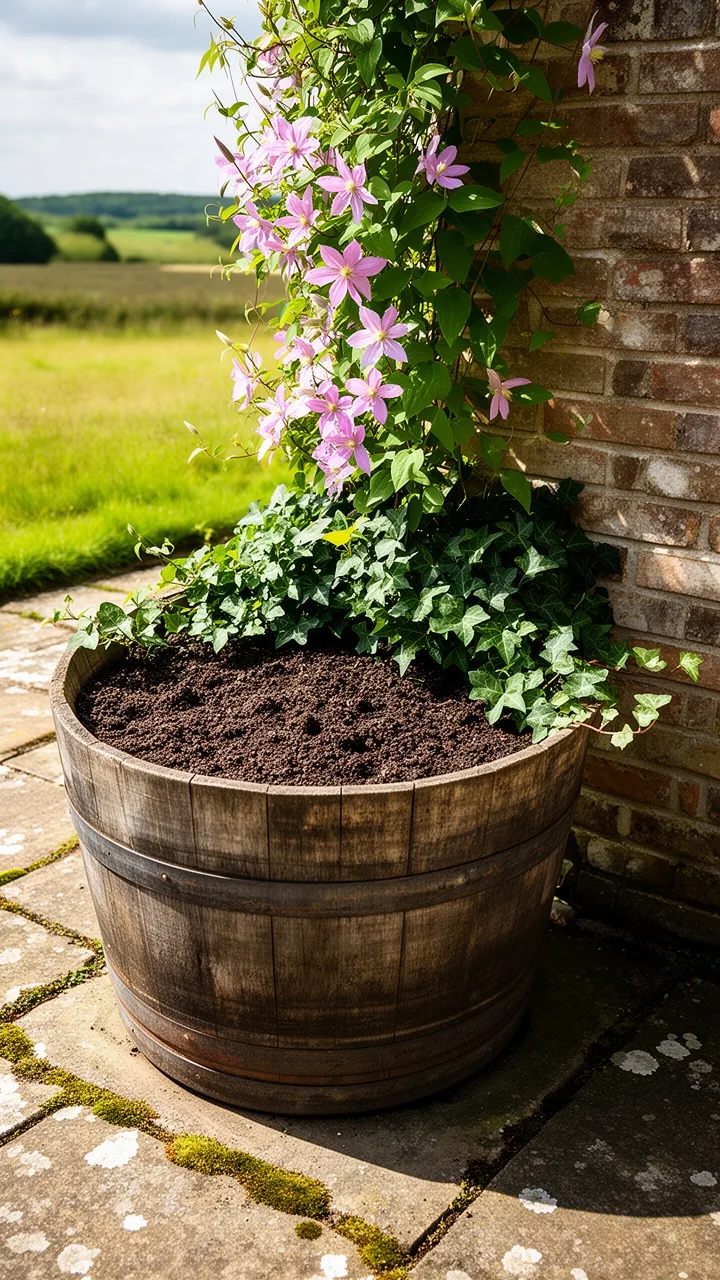 barrel trained climbing vines