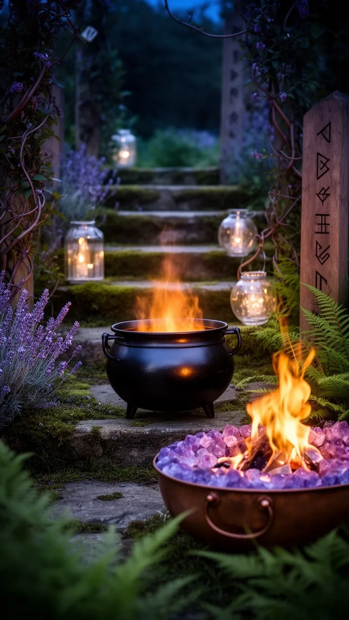 cast iron fire centerpiece