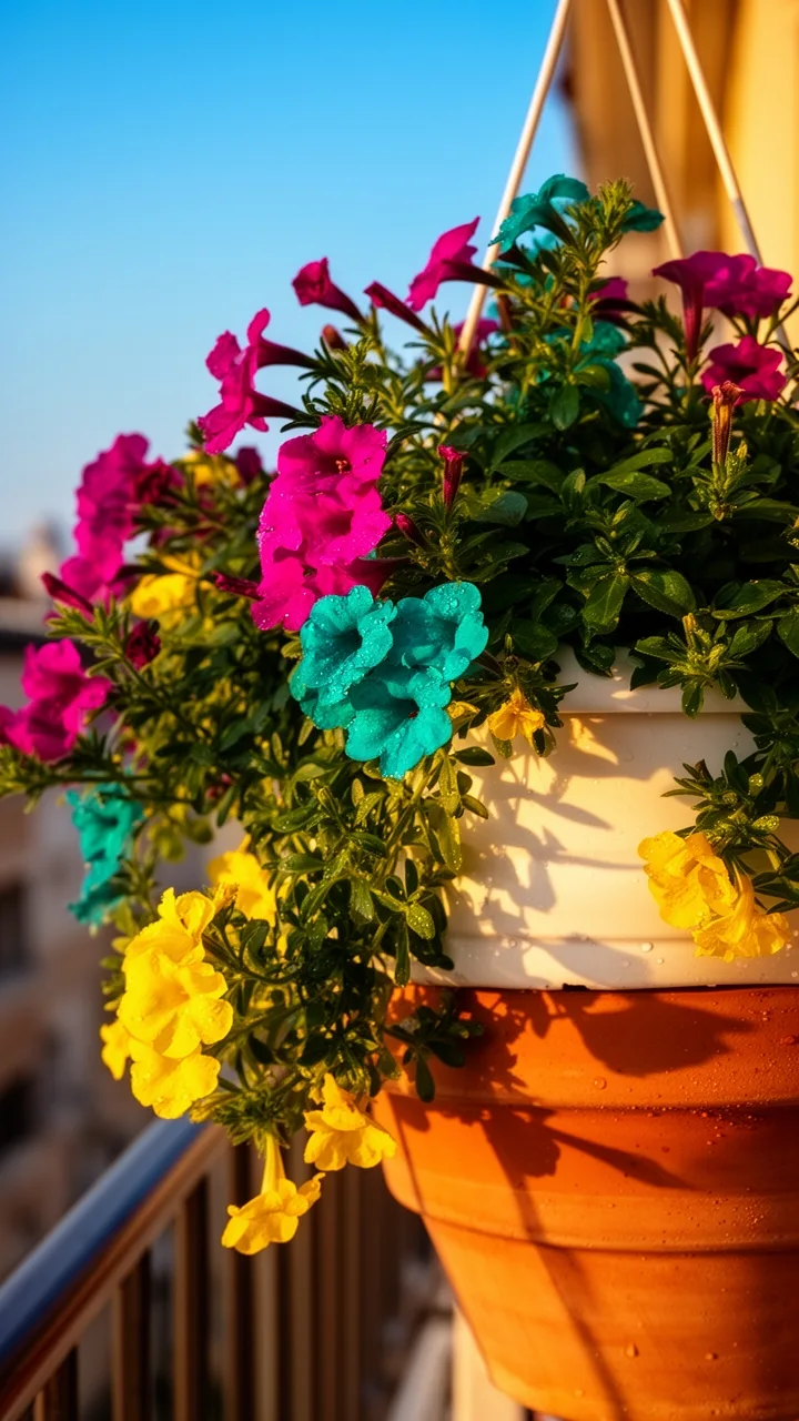 colorful cascading summer blooms