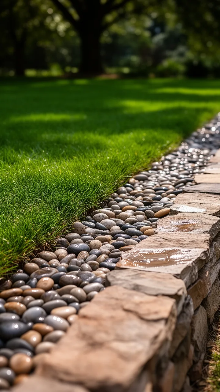 durable natural rock borders