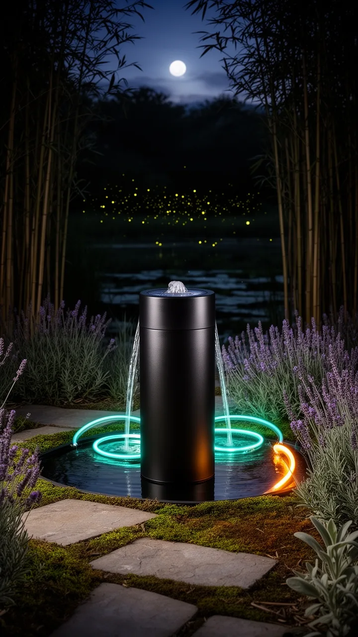 led lit solar fountain displays