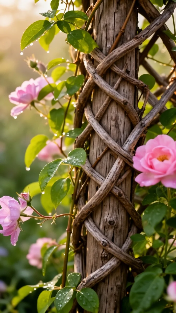 natural branch trellis construction