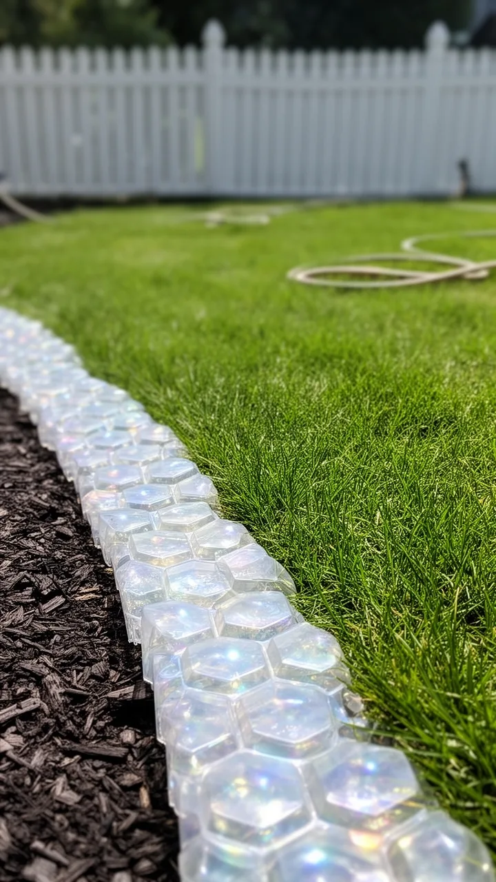 recycled bottle lawn edging