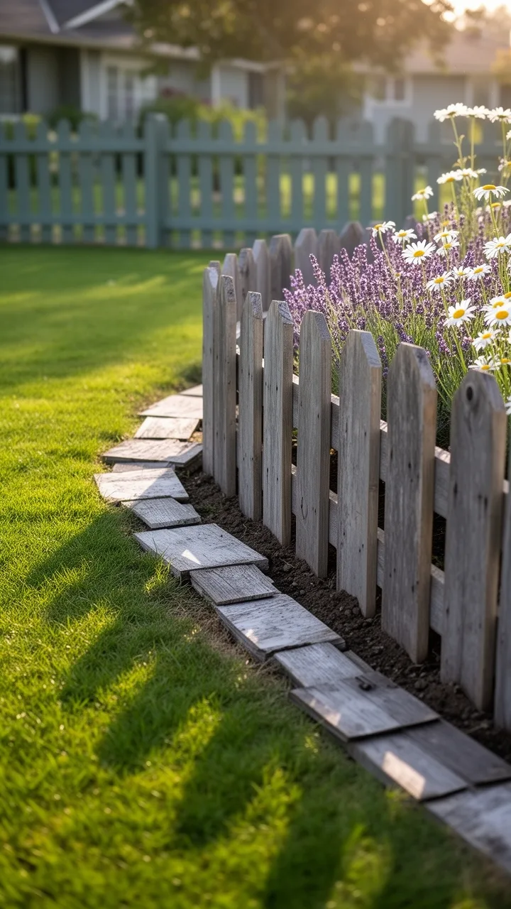 repurposed fence board borders