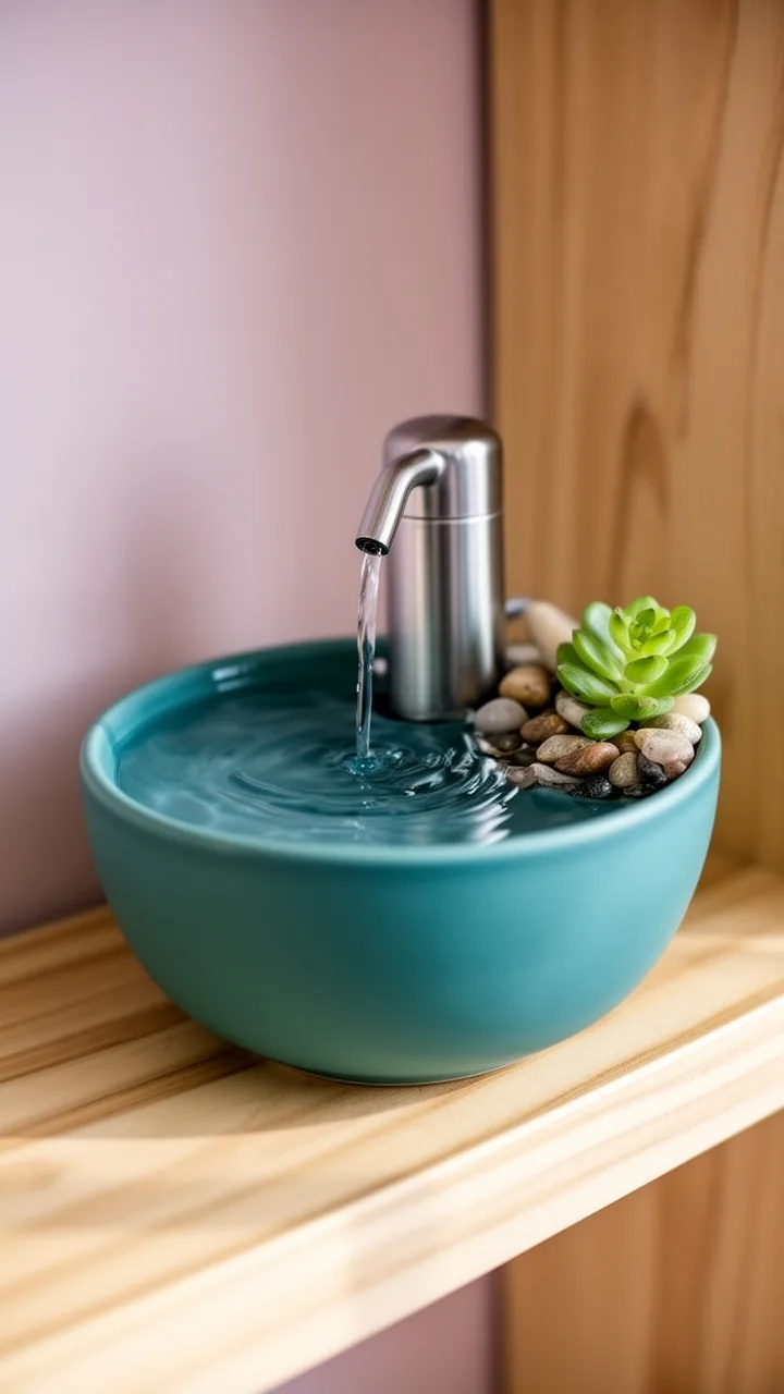 simple ceramic bowl fountain