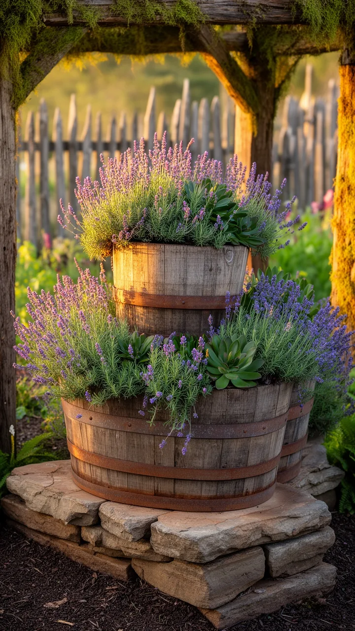 stacked barrel garden pyramid